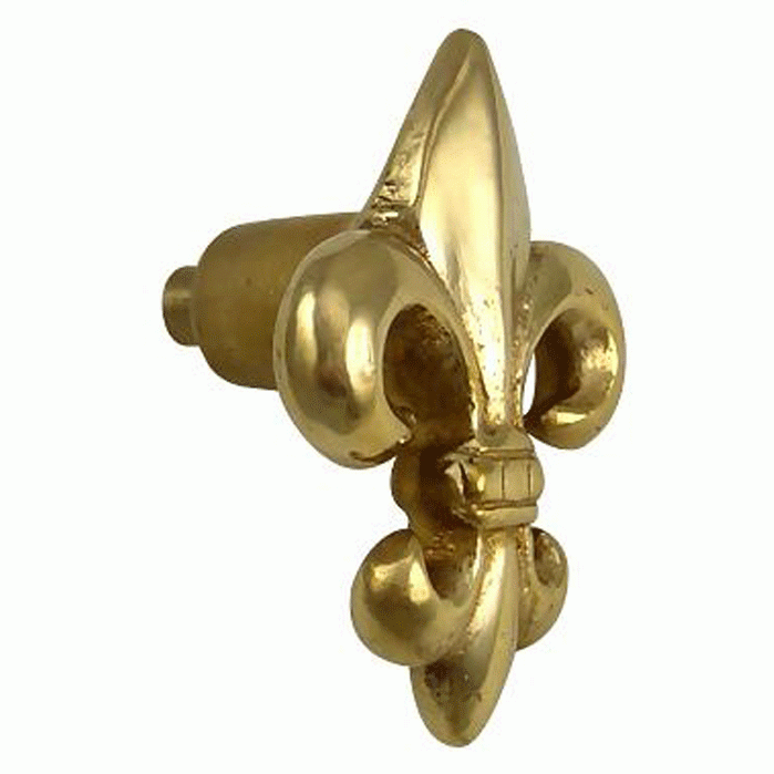 COPPER MOUNTAIN HARDWARE 1 5/8 Inch Fleur de Lis Knob (Lacquered Brass Finish)