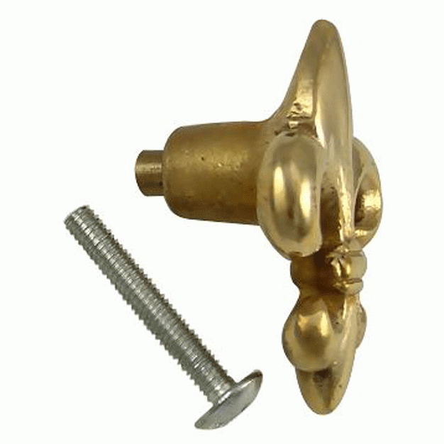 COPPER MOUNTAIN HARDWARE 1 5/8 Inch Fleur de Lis Knob (Lacquered Brass Finish)