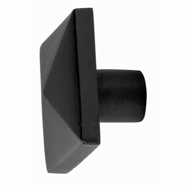 EMTEK Emtek 1 5/8 Inch Sandcast Bronze Square Knob (Matte Black Finish)