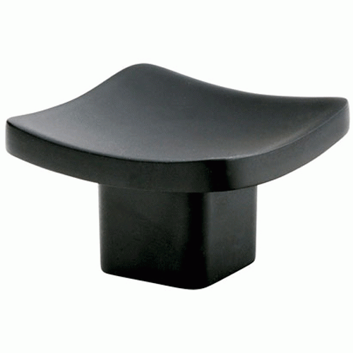 EMTEK 1 5/8 Inch Solid Brass Basin Knob (Flat Black Finish)