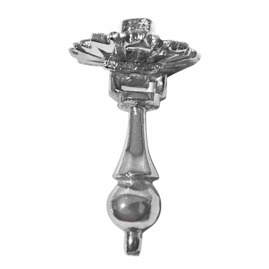 COPPER MOUNTAIN HARDWARE 1 7/8 Inch Solid Brass Flower Drop Pull (Polished Chrome Finish)