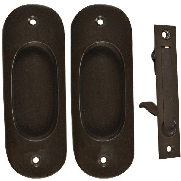 COPPER MOUNTAIN HARDWARE Traditional Oval Pattern Single Pocket Passage Style Door Set (Oil Rubbed Bronze Finish)