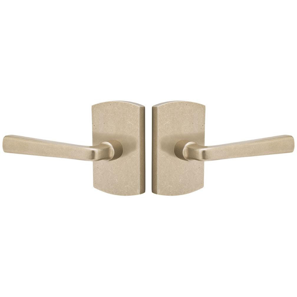 EMTEK Sandcast Cimarron Lever With Rounded Rectangular Rosette