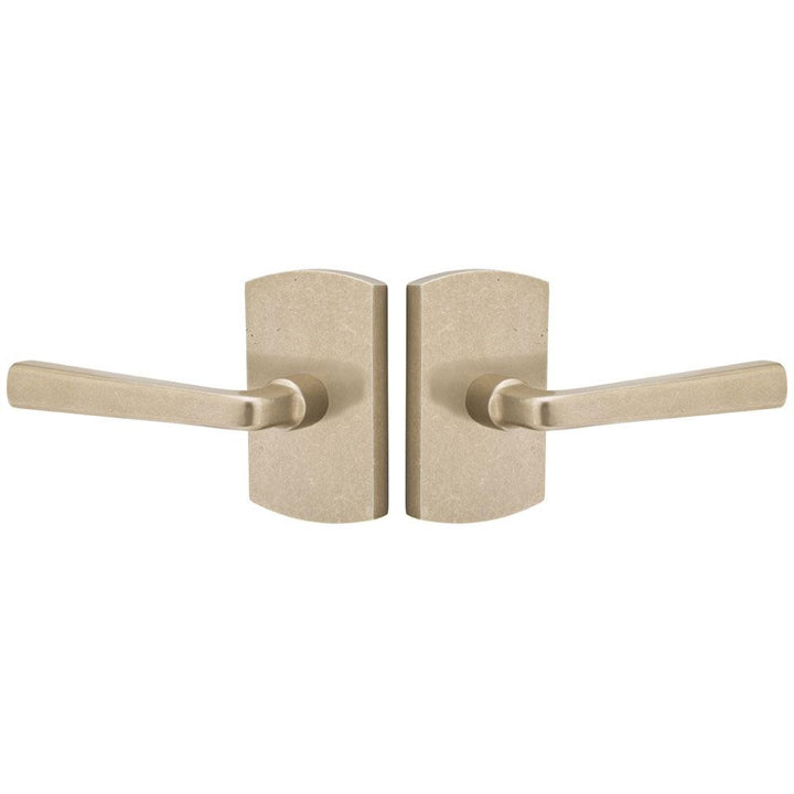 EMTEK Sandcast Cimarron Lever With Rounded Rectangular Rosette