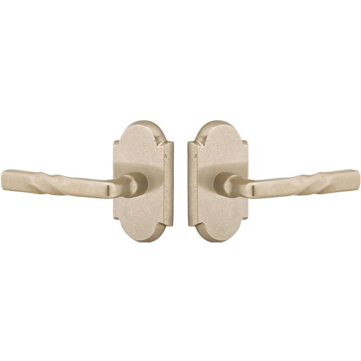 EMTEK Solid Brass Sandcast Montrose Lever With Arched Rosette