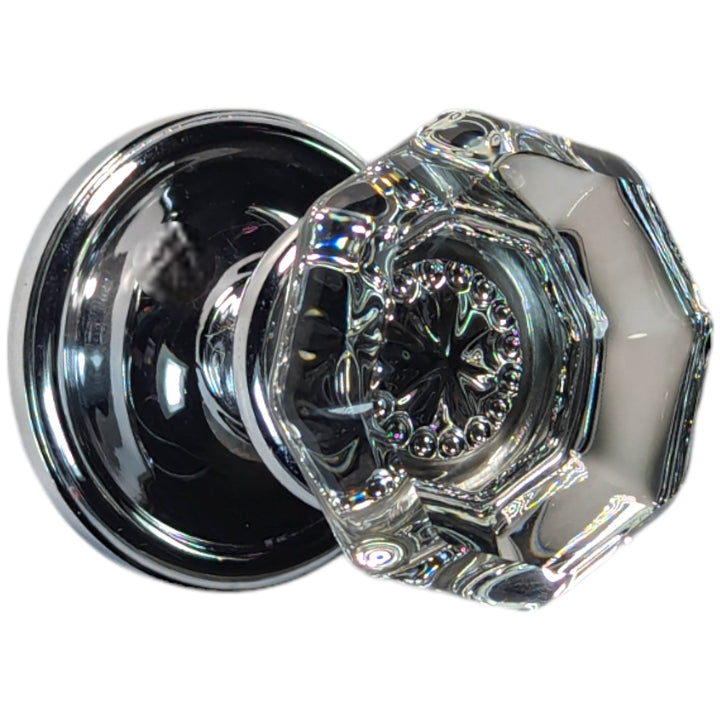 ##Antique Hardware## Traditional Rosette Door Set with Octagon Crystal Door Knobs (Several Finishes Available)