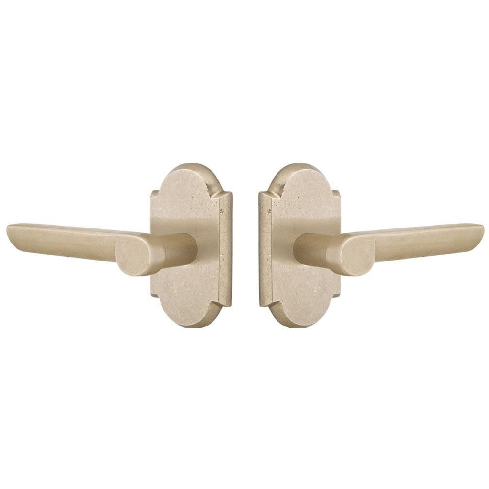 EMTEK Solid Brass Sandcast Aurora Lever With Arched Rosette