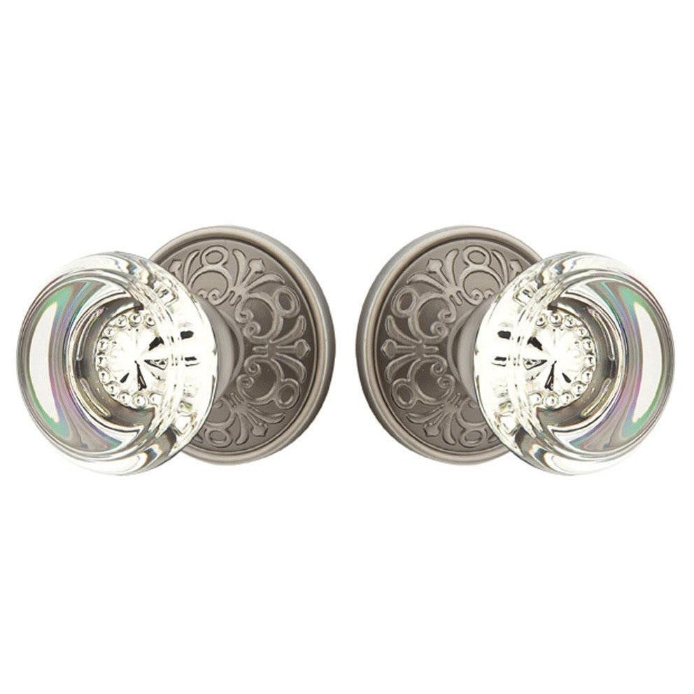 EMTEK Emtek Crystal Georgetown Door Knob Set With Lancaster Rosette