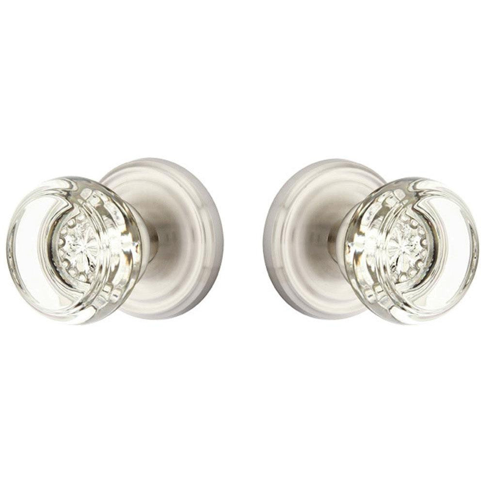 EMTEK Emtek 810GT Georgetown Crystal Passage Knobset with Brass Rosette Pewter Knobset Passage