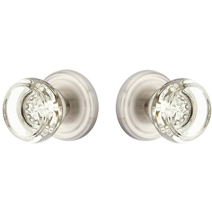 EMTEK Emtek 810GT Georgetown Crystal Passage Knobset with Brass Rosette Pewter Knobset Passage