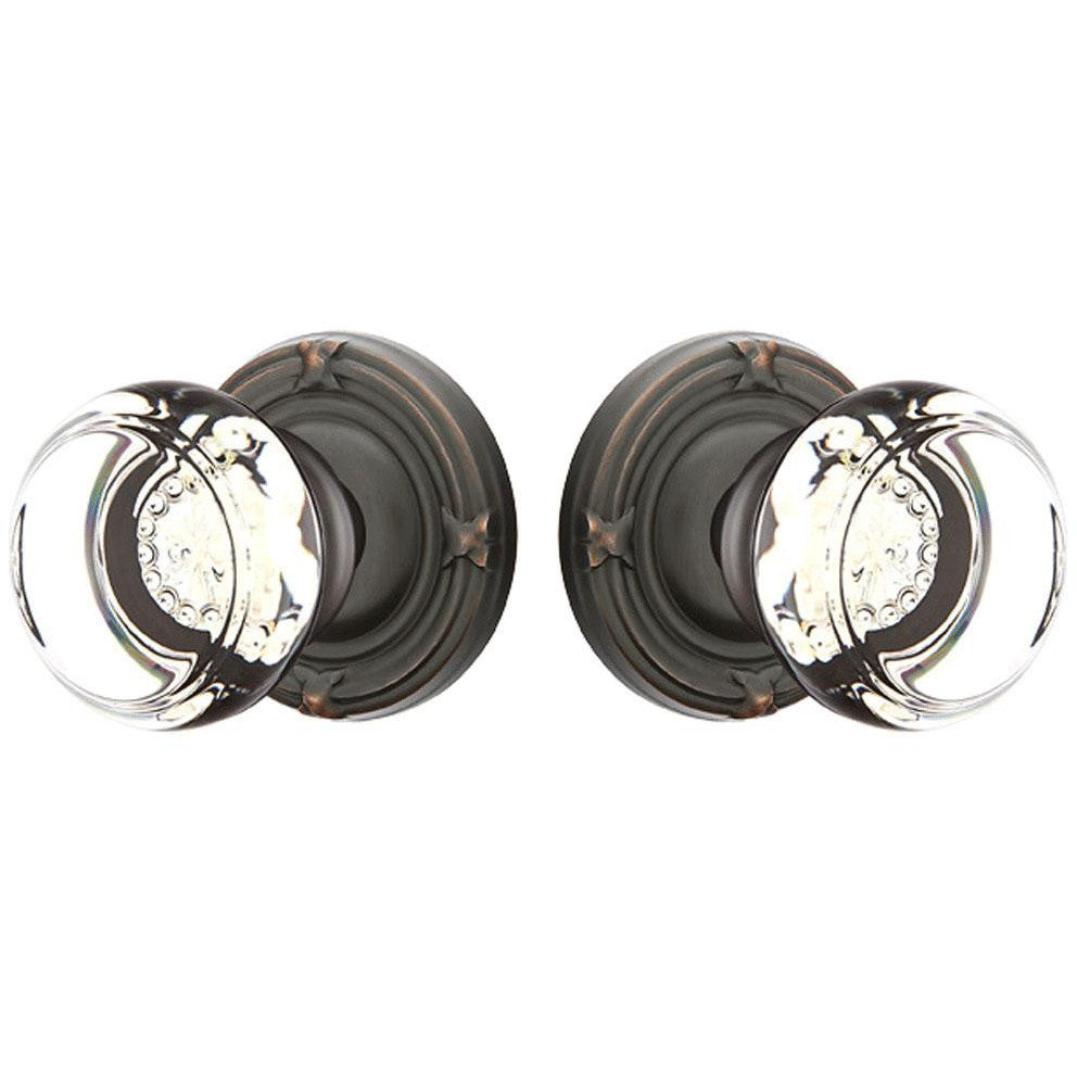 EMTEK Emtek Crystal Georgetown Door Knob Set With Ribbon & Reed Rosette