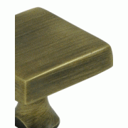 DELTANA 1 Inch Deltana Solid Brass Square Knob (Antique Brass Finish)