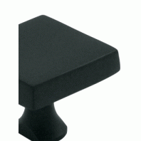 DELTANA 1 Inch Deltana Solid Brass Square Knob (Matte Black Finish)