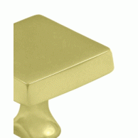 DELTANA 1 Inch Deltana Solid Brass Square Knob (Polished Brass Finish)