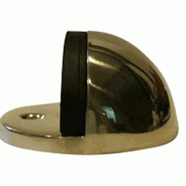 COPPER MOUNTAIN HARDWARE 1 Inch Low Profile Floor Mounted Bumper Door Stop (Polished Brass Finish)