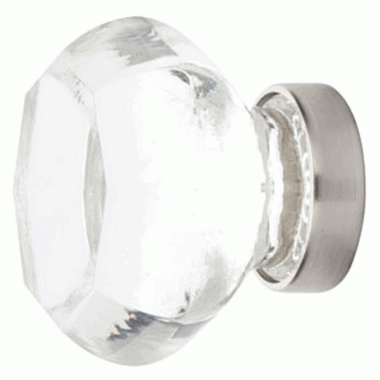 EMTEK 1 Inch Old Town Clear Cabinet Knob (Brushed Nickel Finish)