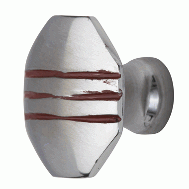 COPPER MOUNTAIN HARDWARE Aged 1 Inch Pure Brass Art Deco Cabinet Knob (Brushed Nickel Finish)