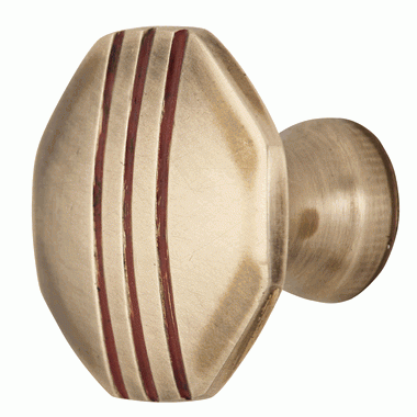 COPPER MOUNTAIN HARDWARE 1 Inch Solid Brass Art Deco Distressed Cabinet Knob (Antique Brass)