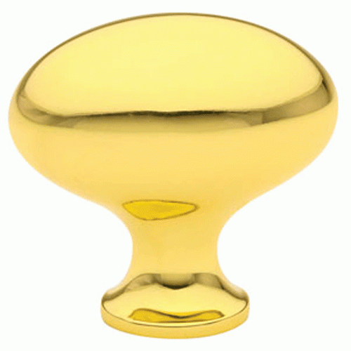 EMTEK 1 Inch Solid Brass Egg Cabinet Knob (Polished Brass Finish)