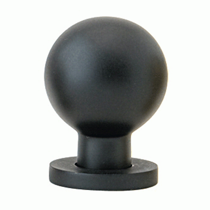 EMTEK 1 Inch Solid Brass Globe Knob (Flat Black Finish)