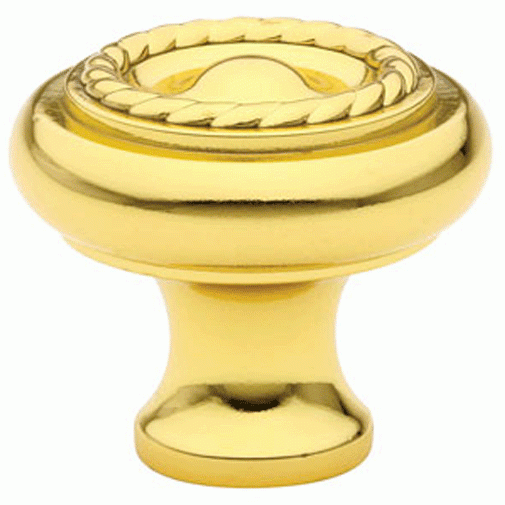 EMTEK 1 Inch Solid Brass Rope Cabinet Knob (Polished Brass Finish)