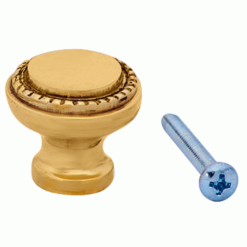 COPPER MOUNTAIN HARDWARE 1 Inch Solid Brass Round Knob (Lacquered Brass Finish)