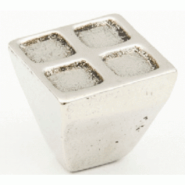 SCHAUB 1 Inch Vinci Square Cabinet Knob (Polished White Bronze Finish)