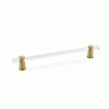 SCHAUB 10 Inch (8 Inch c-c) Lumiere Acrylic Pull (Satin Brass Finish)