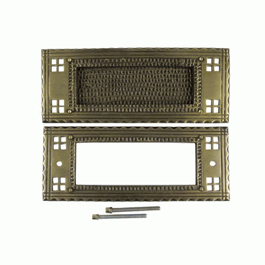 COPPER MOUNTAIN HARDWARE Antique Craftsman Style Mail Slot for Front Doors (Antique Brass)