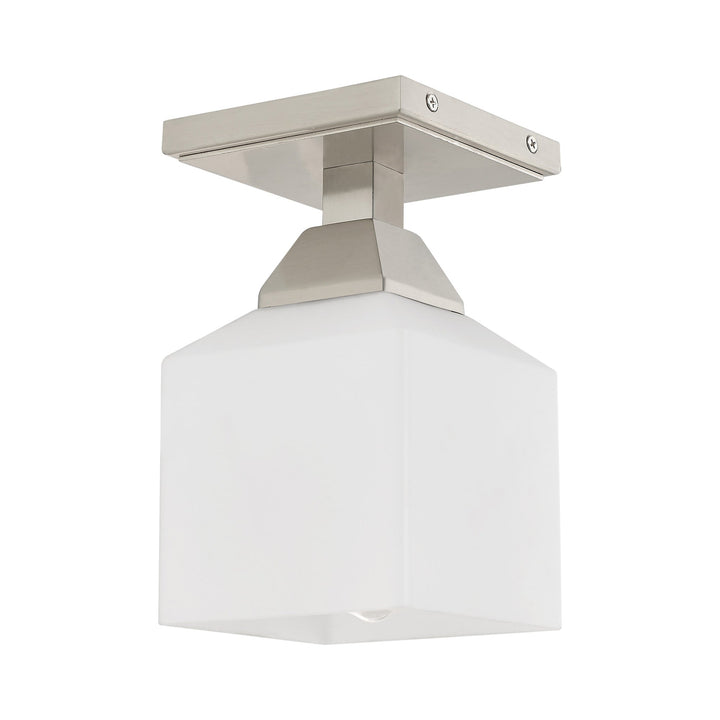 1 Light Brushed Nickel Ceiling Mount Livex