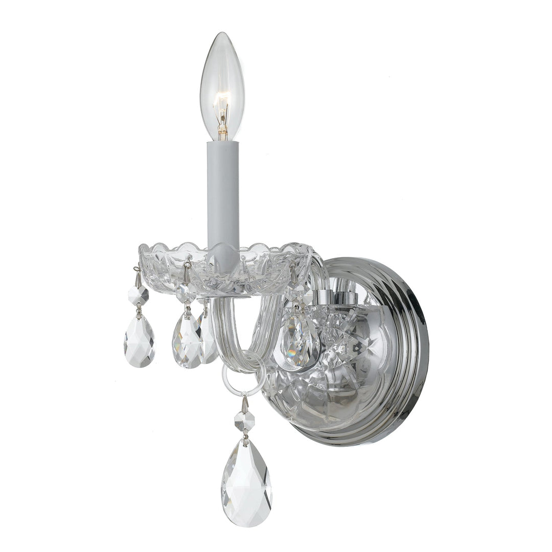 Traditional Crystal 1 Light Hand Cut Crystal Polished Chrome Sconce Crystorama