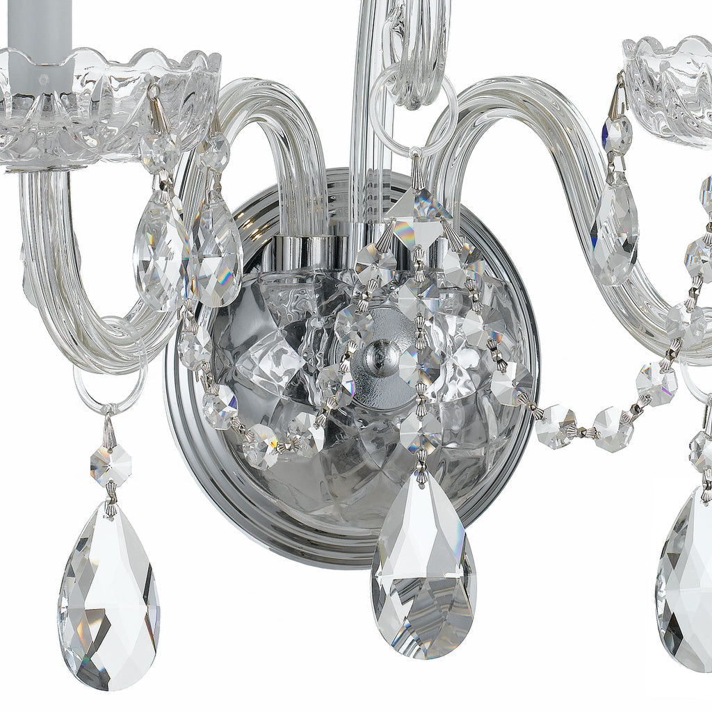 Traditional Crystal 2 Light Hand Cut Crystal Polished Chrome Sconce Crystorama