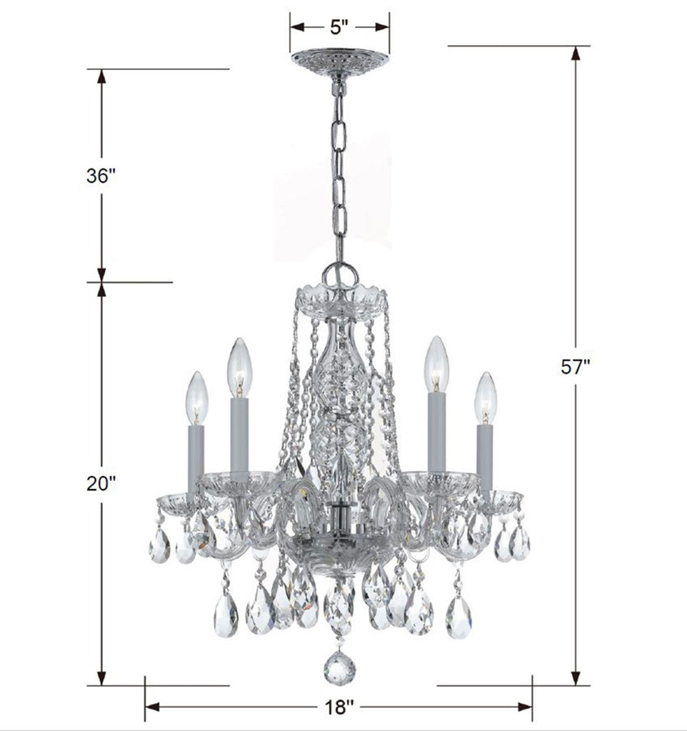 Traditional Crystal 5 Light Spectra Crystal Polished Chrome Chandelier Crystorama