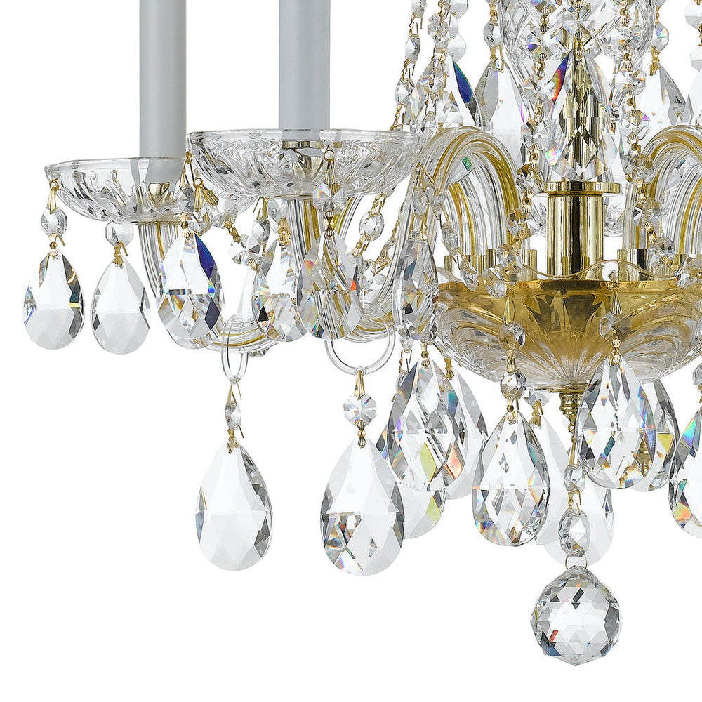 Traditional Crystal 5 Light Spectra Crystal Polished Brass Chandelier Crystorama