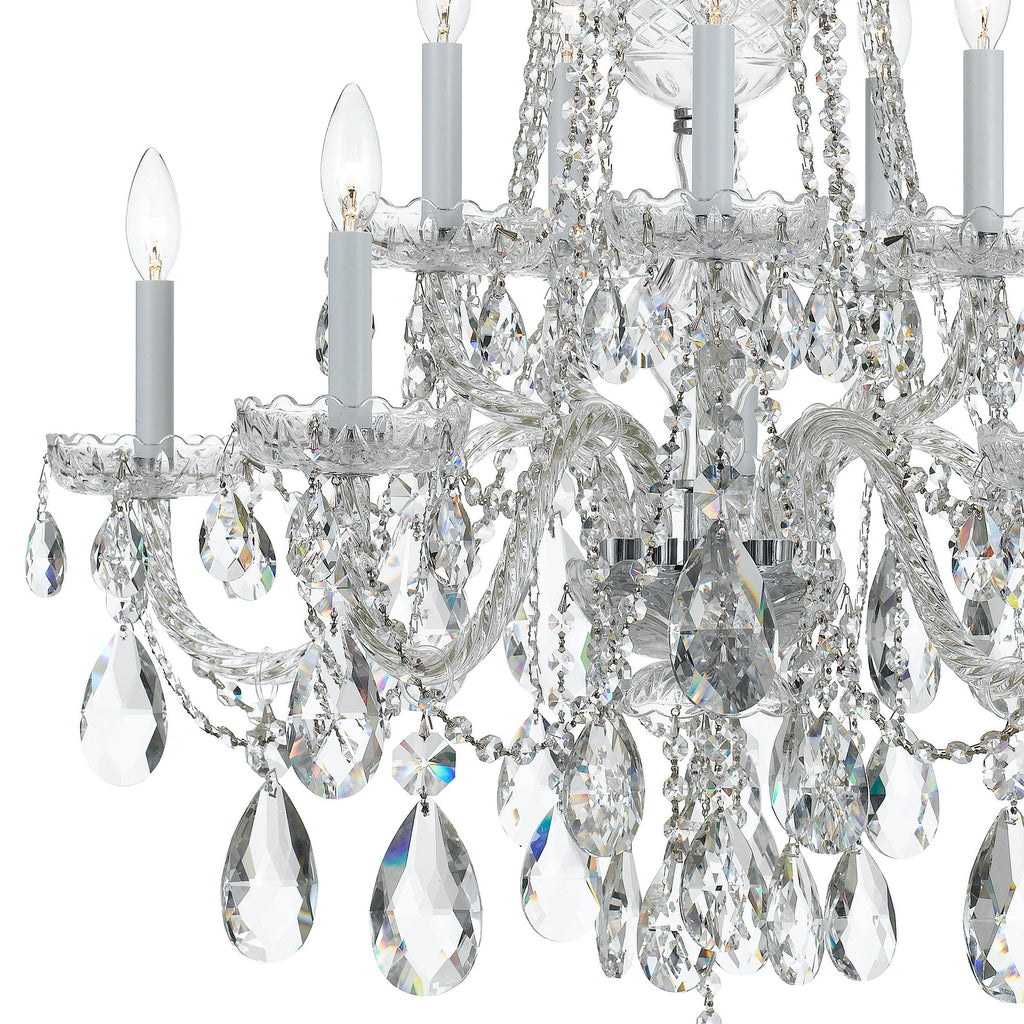 Traditional Crystal 10 Light Hand Cut Crystal Polished Chrome Chandelier Crystorama