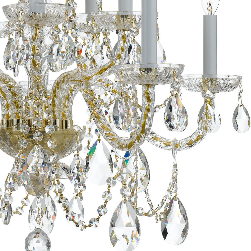 Traditional Crystal 10 Light Spectra Crystal Polished Brass Chandelier Crystorama