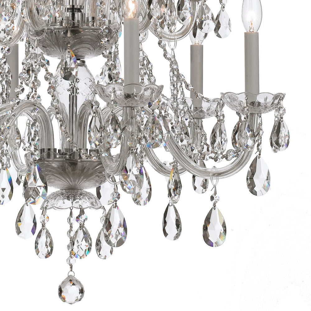 Traditional Crystal 12 Light Hand Cut Crystal Polished Chrome Chandelier Crystorama