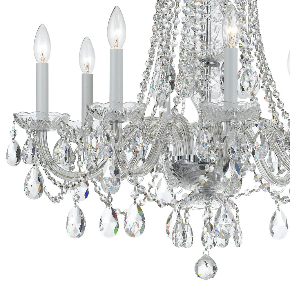 Traditional Crystal 8 Light Hand Cut Crystal Polished Chrome Chandelier Crystorama