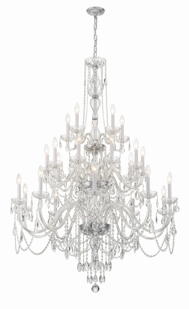 Traditional Crystal 25 Light Hand Cut Crystal Polished Chrome Chandelier Crystorama