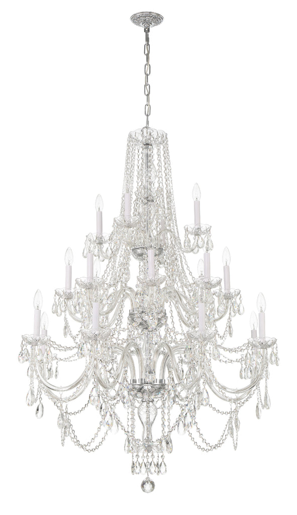 Traditional Crystal 20 Light Hand Cut Crystal Polished Chrome Chandelier Crystorama