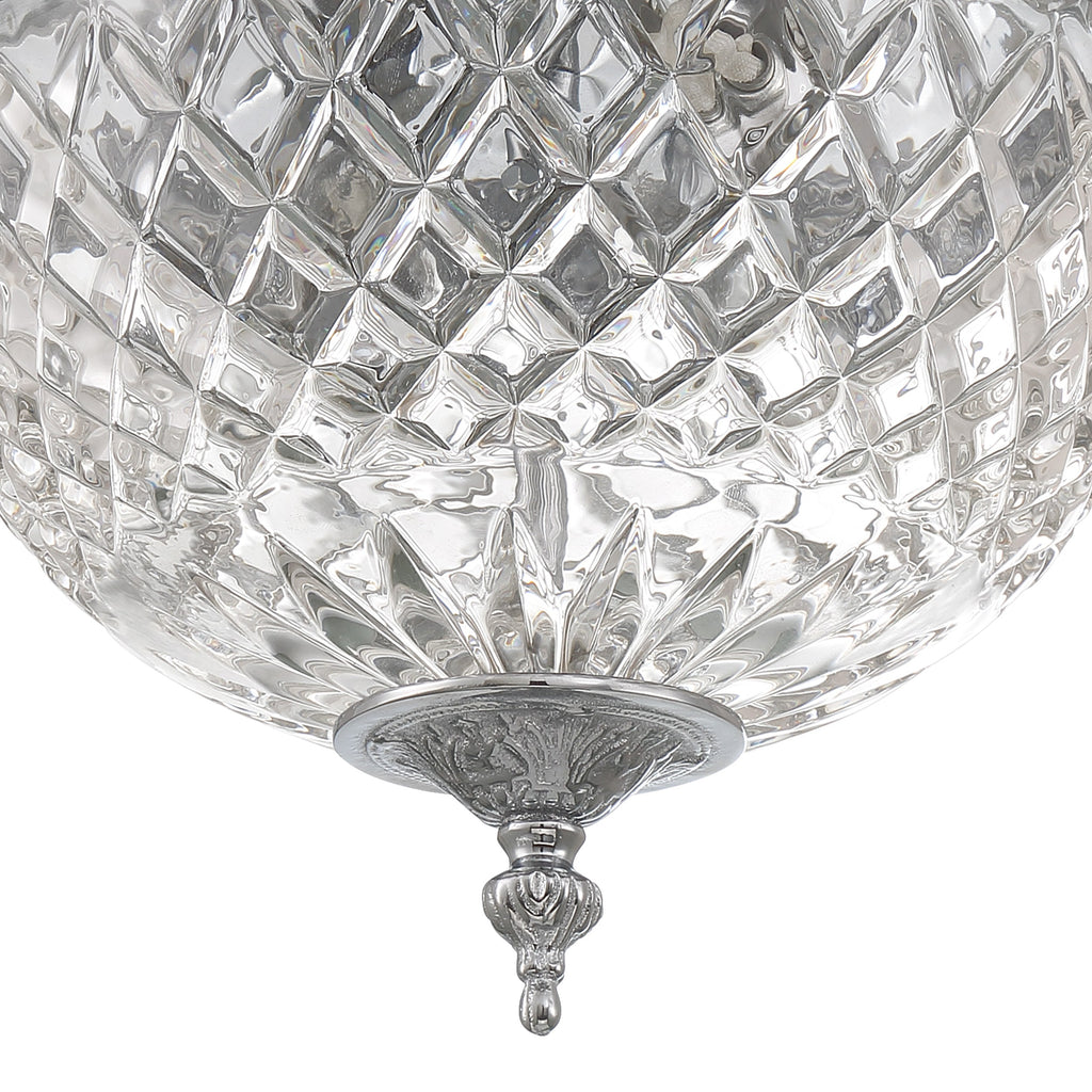 Crystorama Crystorama Crystorama 2 Light Polished Chrome Crystal Flush Mount