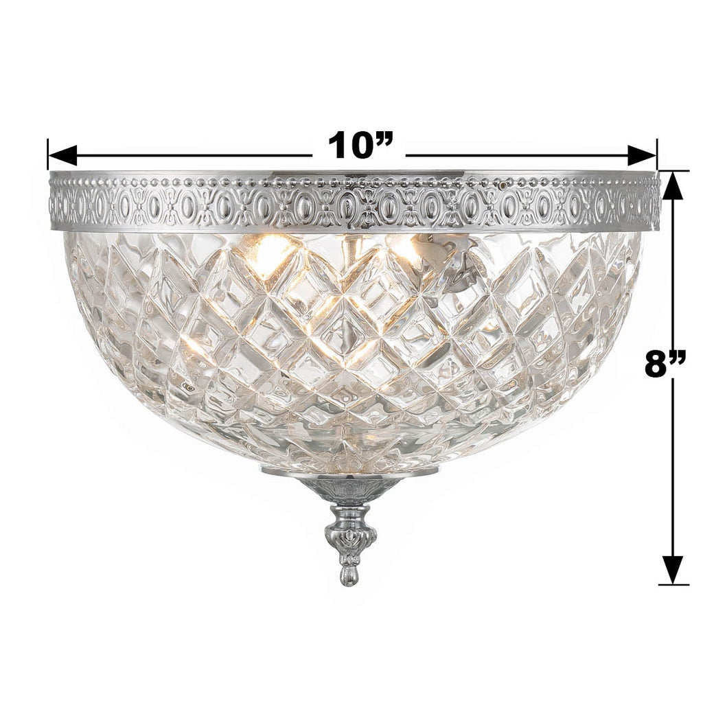 Crystorama Crystorama Crystorama 2 Light Polished Chrome Crystal Flush Mount