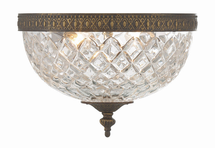 Crystorama Crystorama Crystorama 2 Light English Bronze Crystal Flush Mount