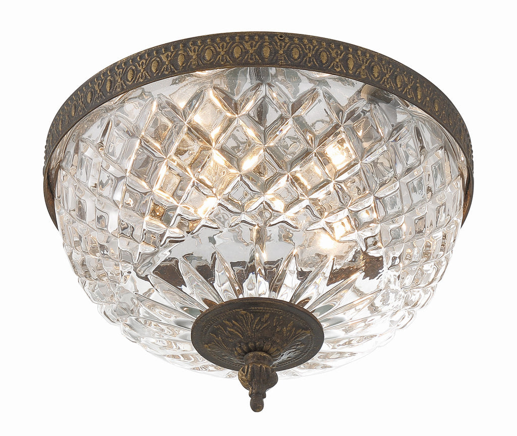 Crystorama Crystorama Crystorama 2 Light English Bronze Crystal Flush Mount