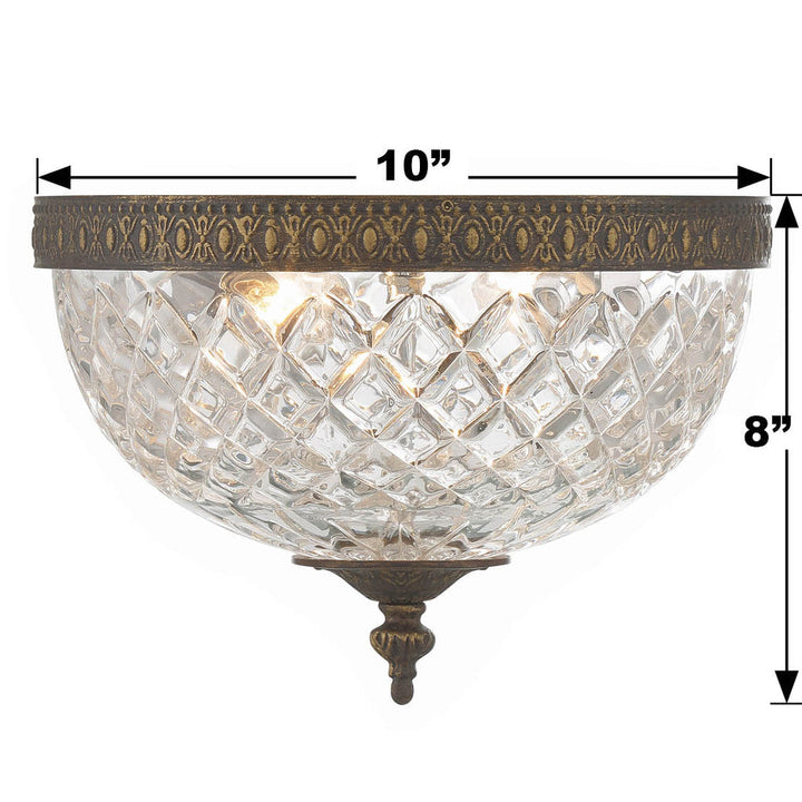 Crystorama Crystorama Crystorama 2 Light English Bronze Crystal Flush Mount