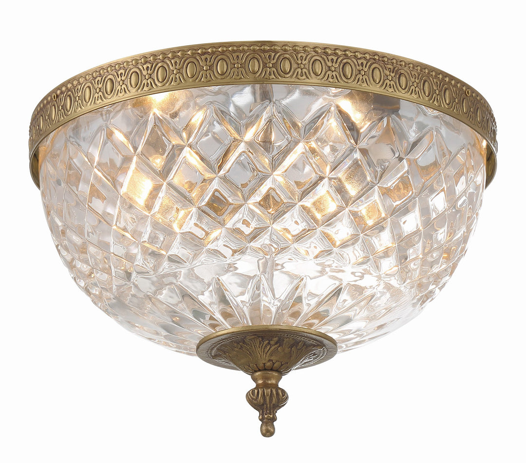 Crystorama Crystorama Crystorama 2 Light Olde Brass Crystal Flush Mount