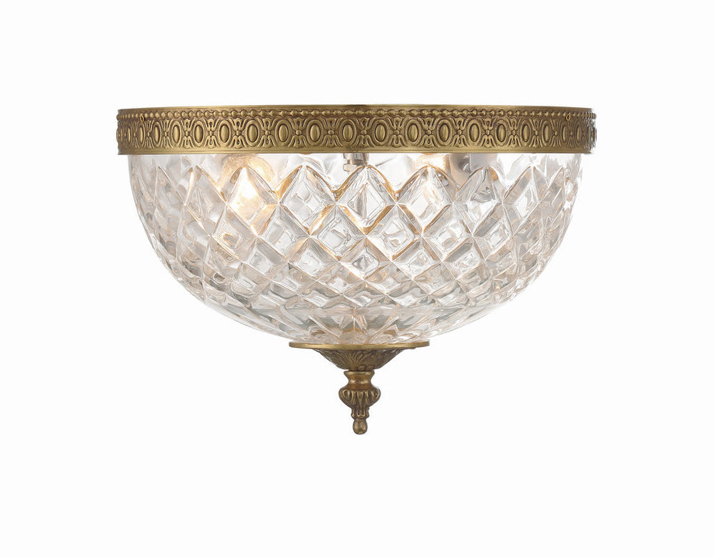 Crystorama Crystorama Crystorama 2 Light Olde Brass Crystal Flush Mount