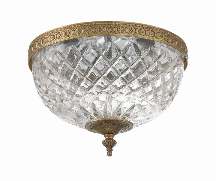 Crystorama Crystorama Crystorama 2 Light Olde Brass Crystal Flush Mount