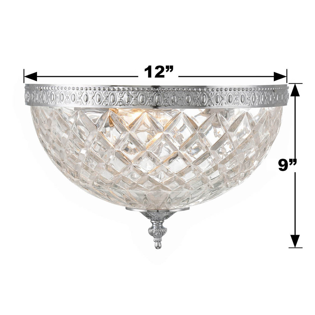 Crystorama Crystorama Crystorama 3 Light Polished Chrome Crystal Flush Mount