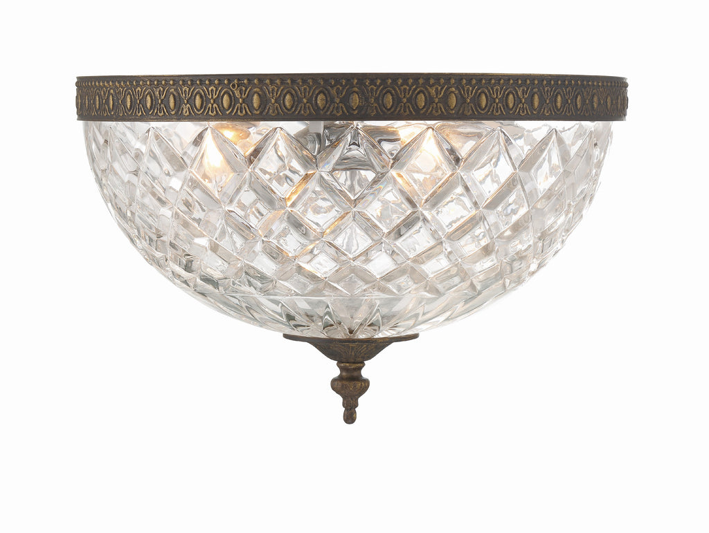 Crystorama Crystorama Crystorama 3 Light English Bronze Crystal Flush Mount